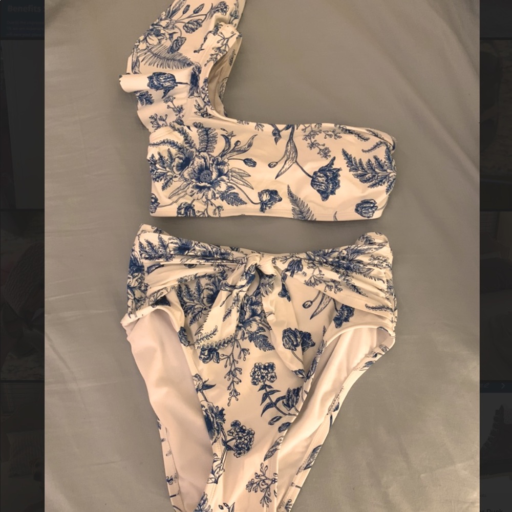 Antonio Melani Botanical Blue and White Bikini Set